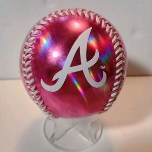Pink Baseball with White Lettering